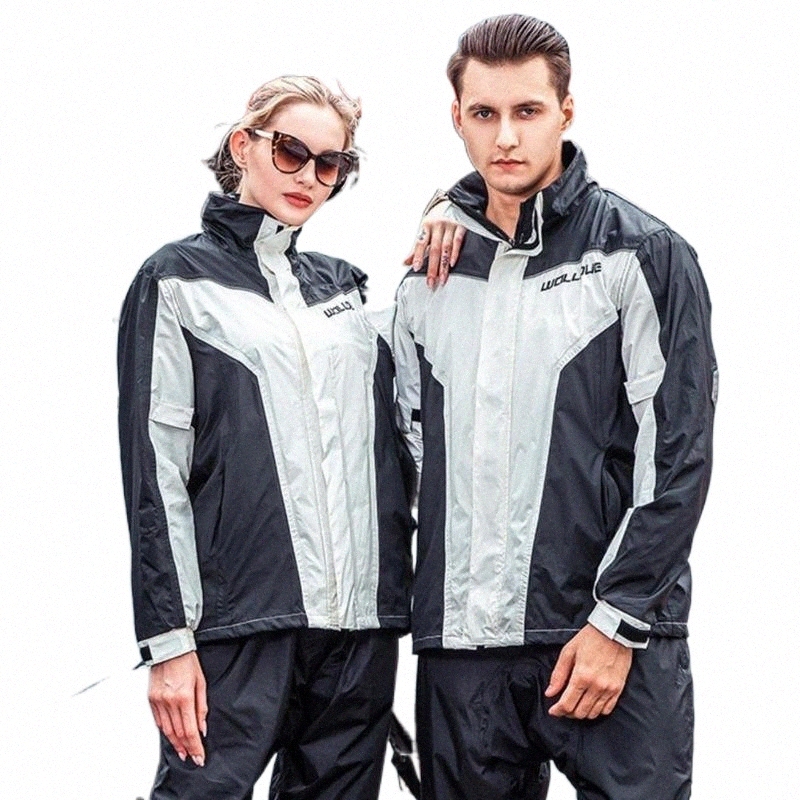 

Men's Tracksuits men's Tracksuits Women Men Motorcycle Raincoat Waterproof Rain Pants Suit Coat Set Trench Male Riding Poncho Fishing Camping Gift Ideas o3YQ#, Black white