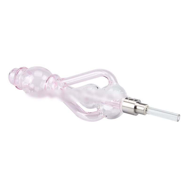 

5.5" Smoking Glass Pipes Recycler Nector Collector Quartz Titanium Tips Ceramic Tip Straw High Borosilicate Mini NC Wax Dabber