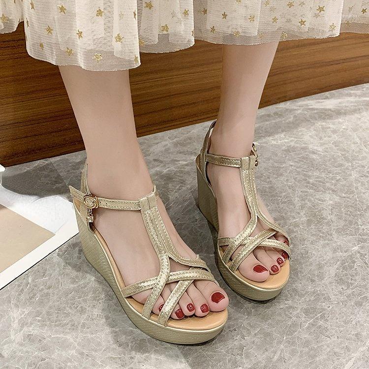 

Sandals Platform High Heels Ladies Wedges Women Summer Fashionable Comfortable Women's Shoes, Black