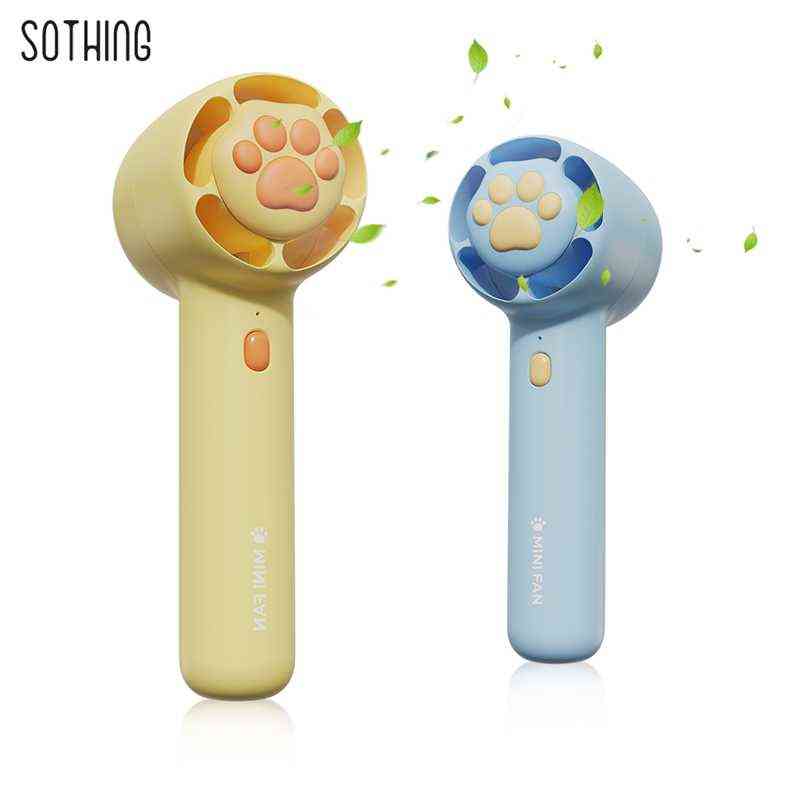 Electric Fans Sothing Cute Cat Paw Handheld Fan 3 Speeds Rechargeable Fan for Desktop Office Outdoor Portable Electric Mini Fan L260209-image-800530927