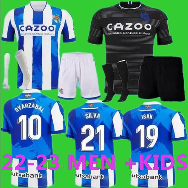 

2022 2023 Real Sociedad Soccer Jersey OYARZABAL X PRIETO PORTU DAVID SILVA Football Shirt TAKE 22 23 Carlos Fernandez camiseta de futbol Men kit kids Equipment
