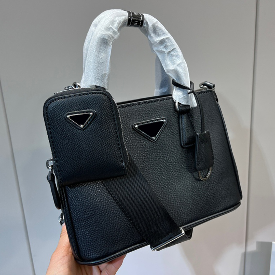

Bags Classic Galleria Saffiano Handbag Bags Genuine Leather Triangle Sign Shoulder Bag Fashion Women Crossbody Tote Luxury Designer, Black