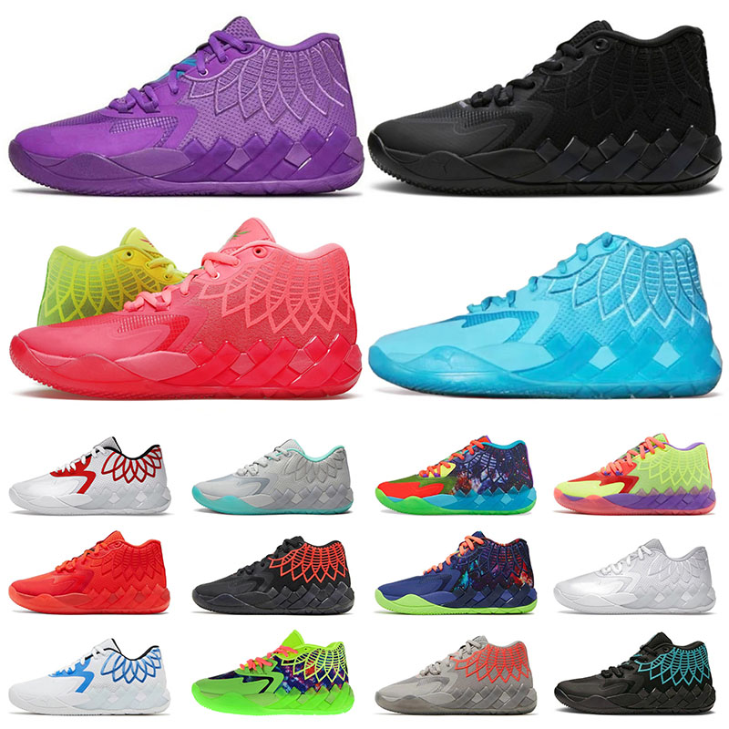 Rick And Morty Lamelo Ball Shoe MB 01 New Designer Mens Basketball Shoes Rock Ridge Red Black Blast Purple Queen City Galaxy Not From Here Sports