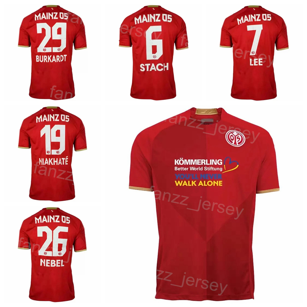 

22-23 Club FC Mainz 9 ONISIWO Soccer Jersey 37 BURGZORG 8 BARREIRO 6 STACH 16 BELL 31 KOHR 27 ZENTNER 42 HACK 5 LEITSCH 3 MARTIN 7 JAE-SUNG Football Shirt Kits Team Red Color, With patch