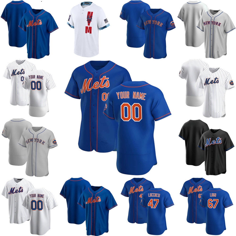 

2022 Custom Jersey Mens women Youth New York''Mets''47 Joey Lucchesi 67 Seth Lugo 65 Trevor May 3 Tomas Nido Baseball Jerseys, Color
