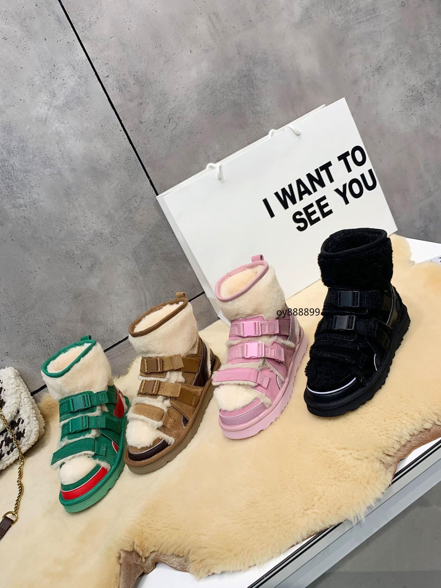 

2022 Fashion Luxury Designer Women Boots Winter Two-wear Velcro Wool Drag Cotton Shoes Thick-soled Warm Short Tube Fleece Snow Boot Sandals, Box