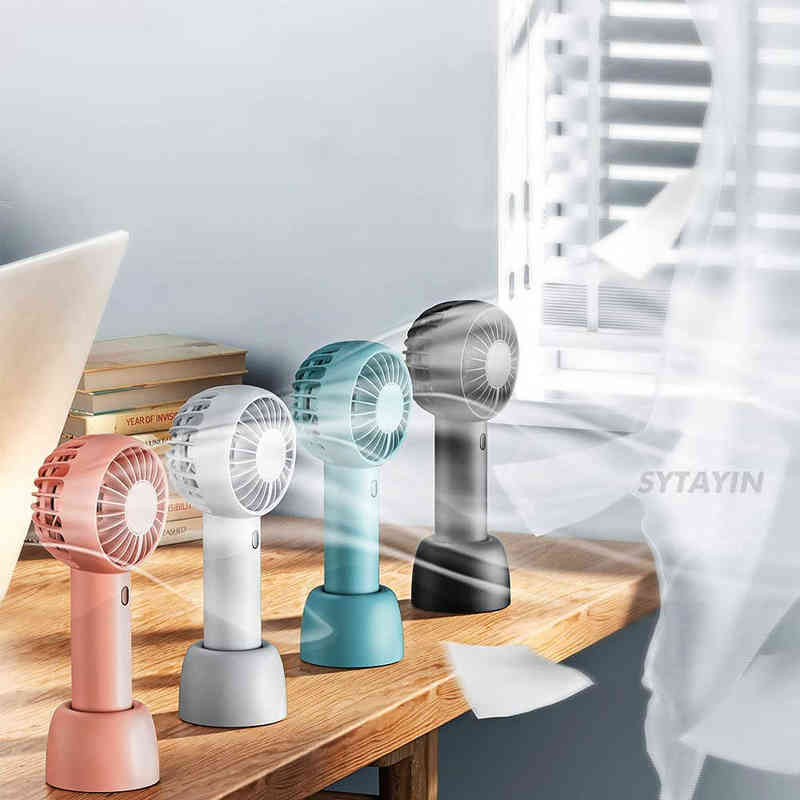 Electric Fans Handheld Fans USB Rechargeable Cooling Fan Portable Air Cooler 3 Speed Adjustment Dual Motor Outdoor Travel Cooling Electric Fan T2-image-803194921