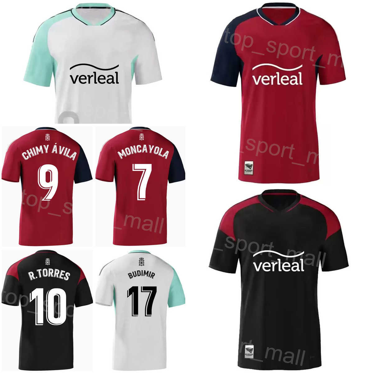 2022-23 Club Osasuna Soccer 9 Ezequiel Avila Jerseys 7 Jon Moncayola 6 Lucas Torro 8 Darko Brasanac 3 Juan Cruz 29 Aimar Oroz Football Shirt Kits-image-800799866