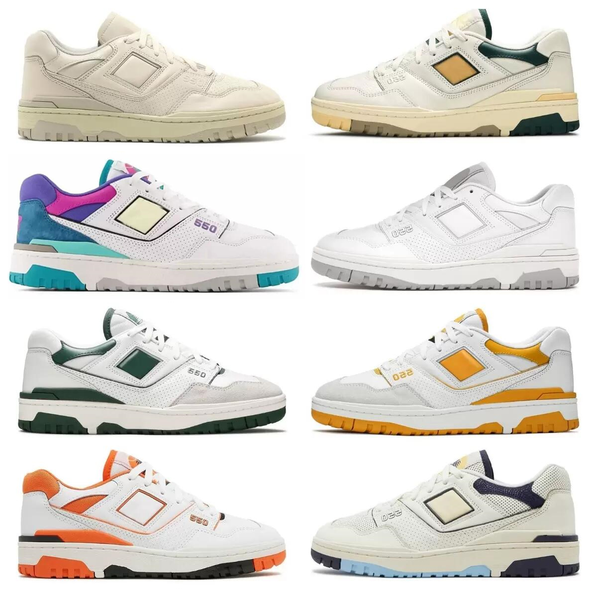

Designer New BB550 B550 550 Casual Shoes Mens Women White Green Grey Cream Black Blue Yellow UNC Navy Purple Shadow Silver Burgundy Cyan AURALEE Trainer Sneakers 36-45