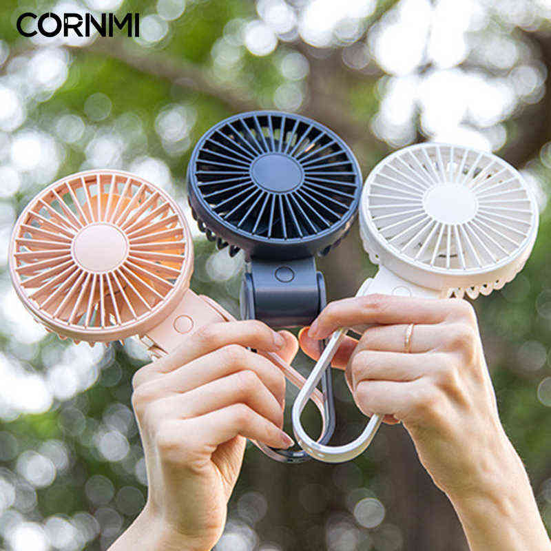 Electric Fans Cornmi Mini Fan Portable Handheld Electric Fan USB Rechargeable Office Folding Desktop Ventilator With Light School Outdoor T220907-image-802576607
