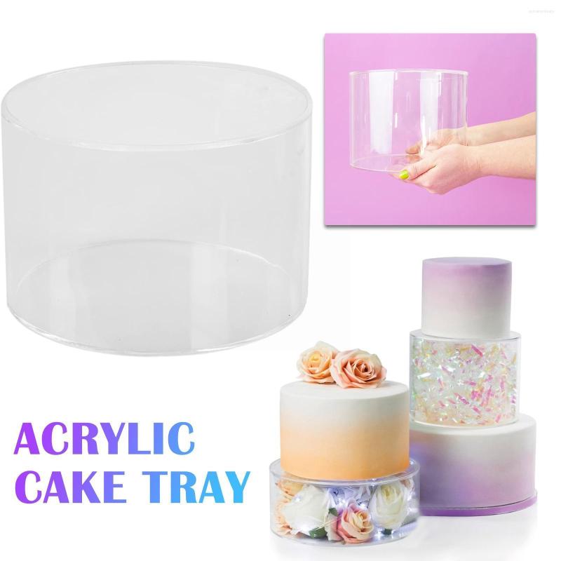 

Bakeware Tools 1pc Round Acrylic Cake Display Board Edge Smoother Diy Tray Scraper Refillable Decor Base B G8j0