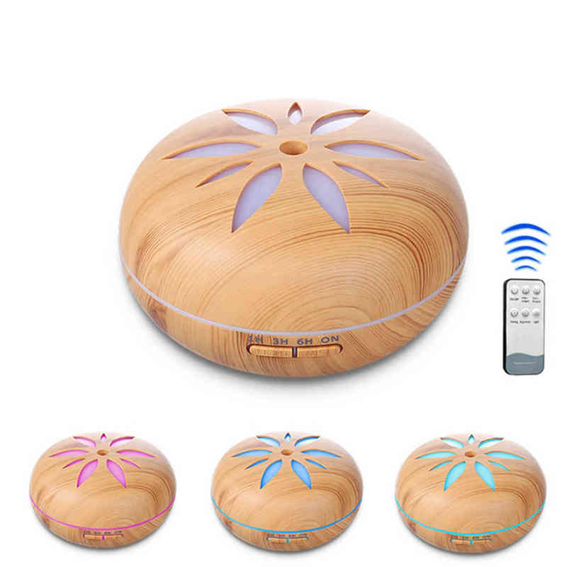 

Humidifiers Electric Aroma Diffuser Essential Oil Diffuser 500 Ml Wood Grain Led Light Aromatherapy Mist Maker Ultrasonic Humidifier J220906