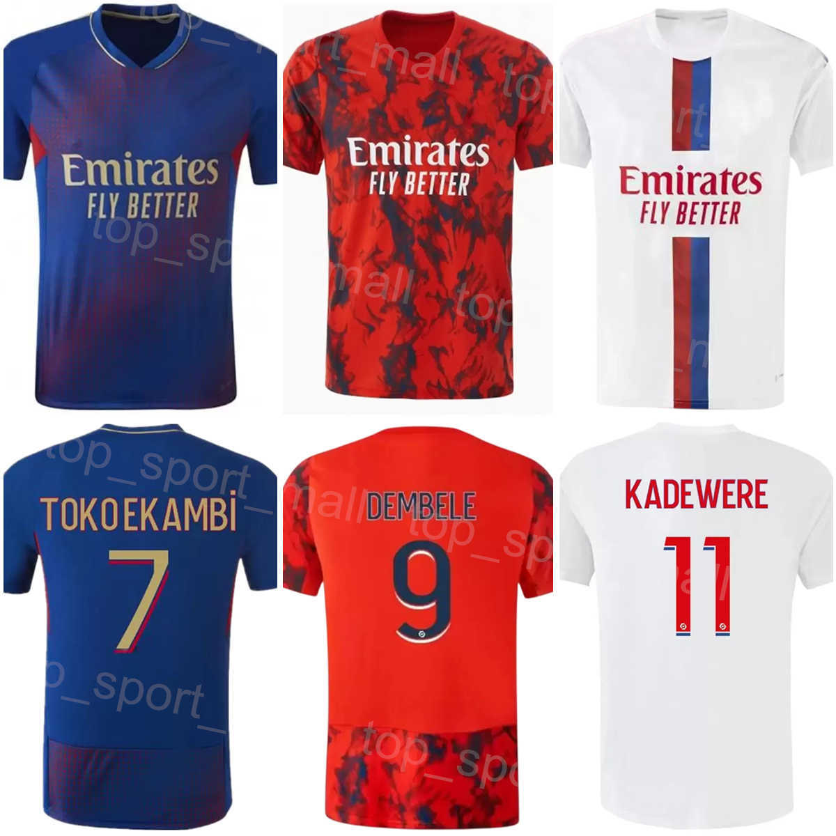 2022-23 Club Lyon 6 Caqueret Soccer Jersey 1 Lopes 23 Mendes 27 Gusto 20 Tete 2 Diomande 4 Lukeba 3 Tagliafico 35 Kits de chemise de football Rio