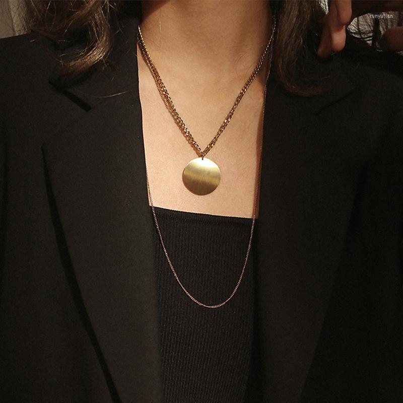 

Choker Double Chian Necklace Coin Necklaces For Women Girl Long Pendant & Female Fashion Jewelry Gift