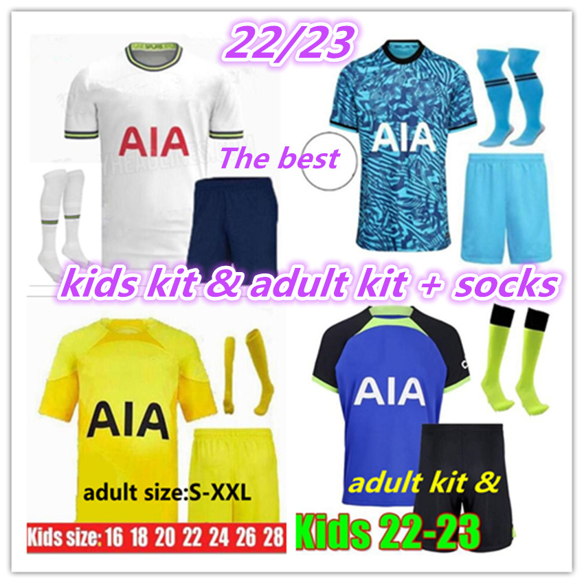 

22 23 SPURS adult KIDS kit SON BERGWIJN Soccer Jerseys 2022 2023 home away goalkeeper jersey Football shirt LUCAS HOjbjerg ROMERO REGUILON BRYAN KULUSEVSKI KANE