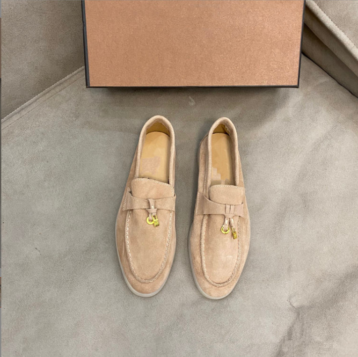 

Shoes Mens Dress Leather Designer Loro Moccasin Business Shoe Luxury Lock Walk Party Flats Women shoes 35-45 QCAL, Bronze