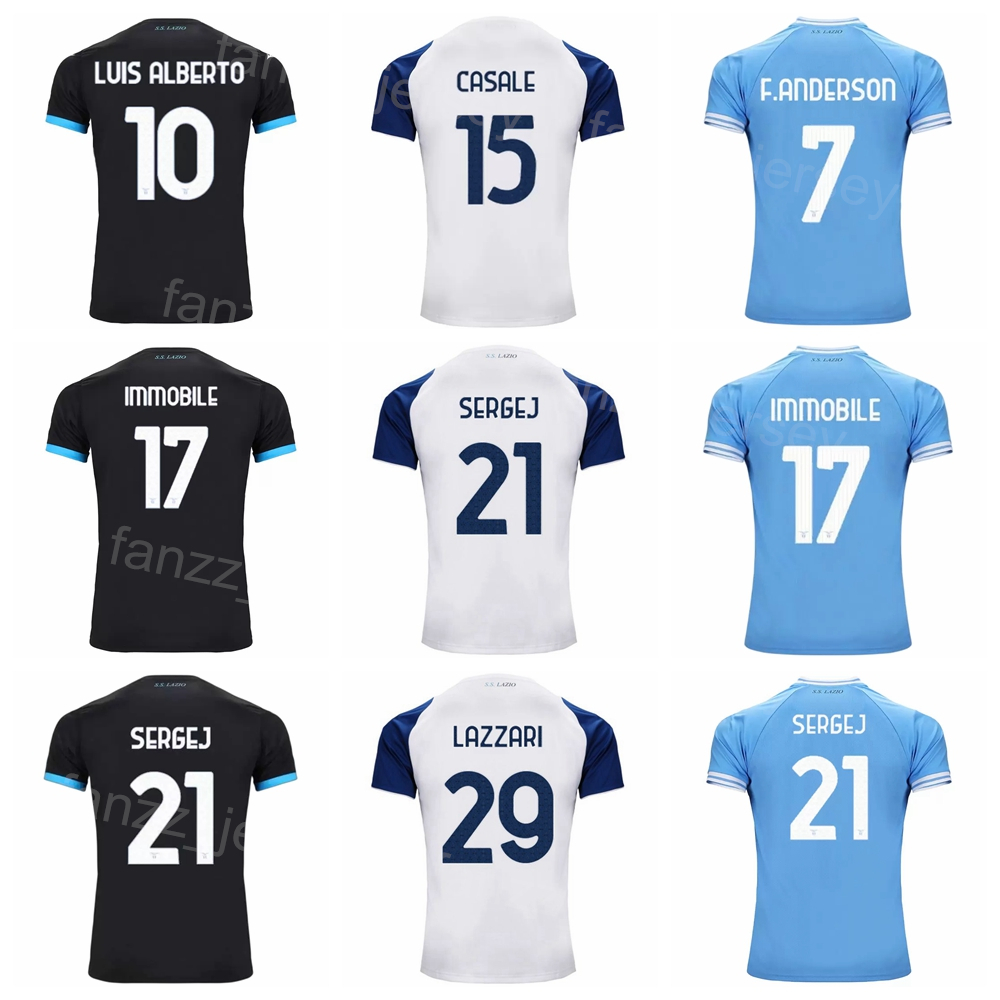 

Club Lazio IMMOBILE Soccer Jersey Team MARUSIC ROMAGNOLI PATRIC LAZZARI PROVEDEL MILINKOVIC-SAVIC ANDERSON CATALDI VECINO LUIS ALBERTO Football Shirt Kits Men, With patch