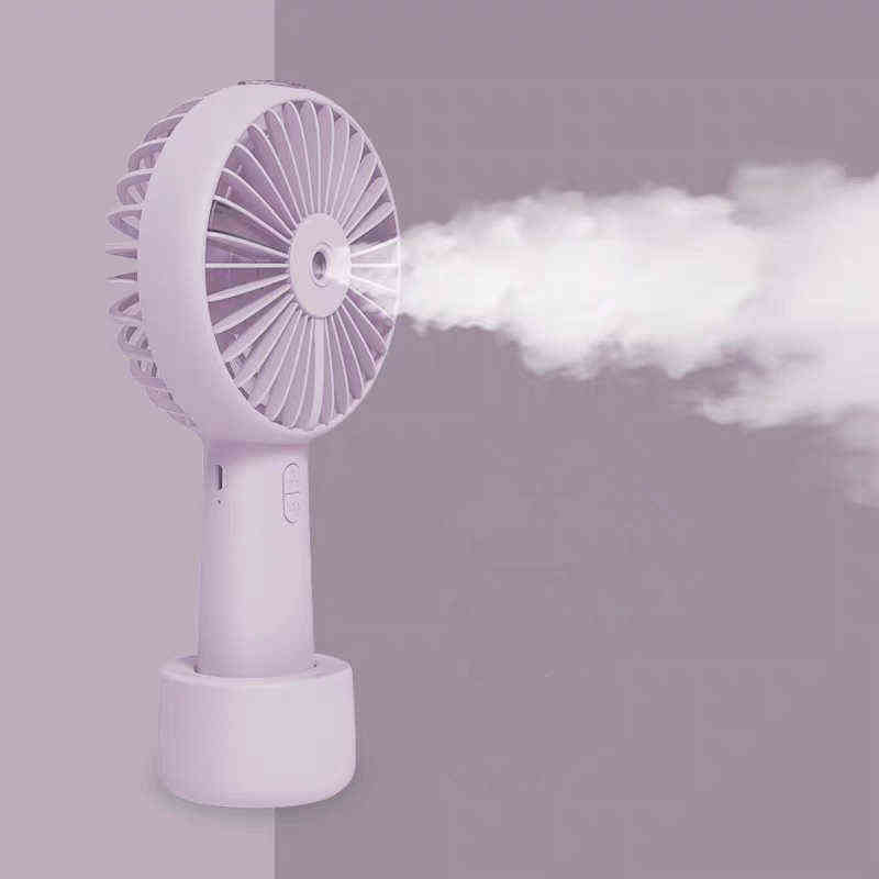 Electric Fans Mini Handheld Portable Water Mist Fan Silent USB Electric Desktop Air Cooling Gadget Rechargeable Battery Fans for Car Outdoors T22-image-800537962