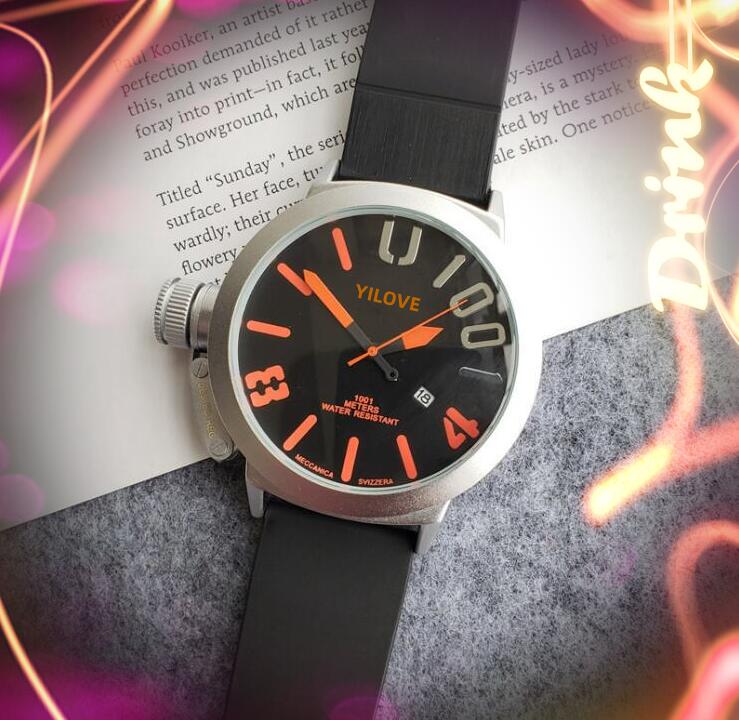 

luxury big rubber belt watch 50mm Automatic Quartz Movement Watches Sports Style Imported Crystal Mirror Popular Wristwatch Gifts Reloj Hombre, As pic