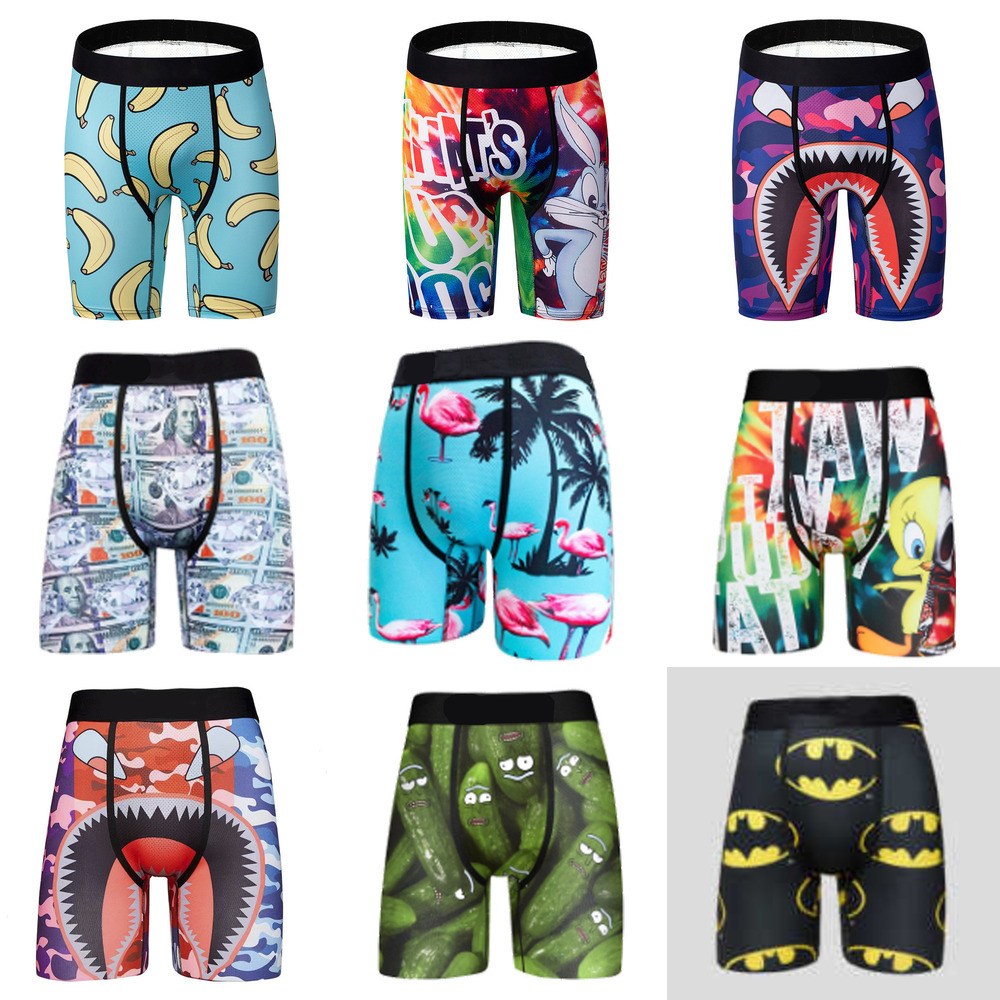High Quality Sexy Men Underwear Underpants Men's Panties Prints Boxers Elastic Boxer Breif Sports Shorts Boxershorts Quick Dry Breathable Un