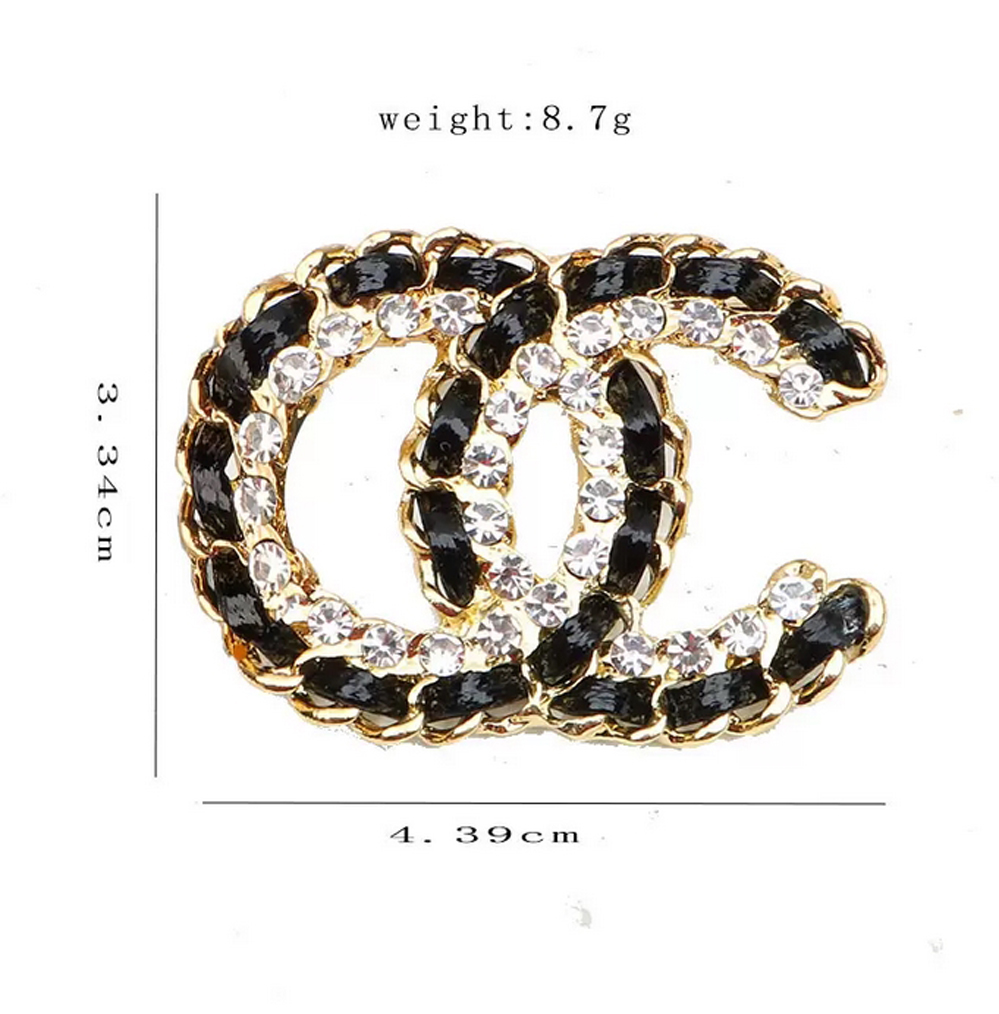

Luxury Brand Designer Double Letter Pins Brooches Women Gold Silver Leather Crysatl Pearl Rhinestone Brooch Suit Pin Classic Wedding Jewerlry Accessories