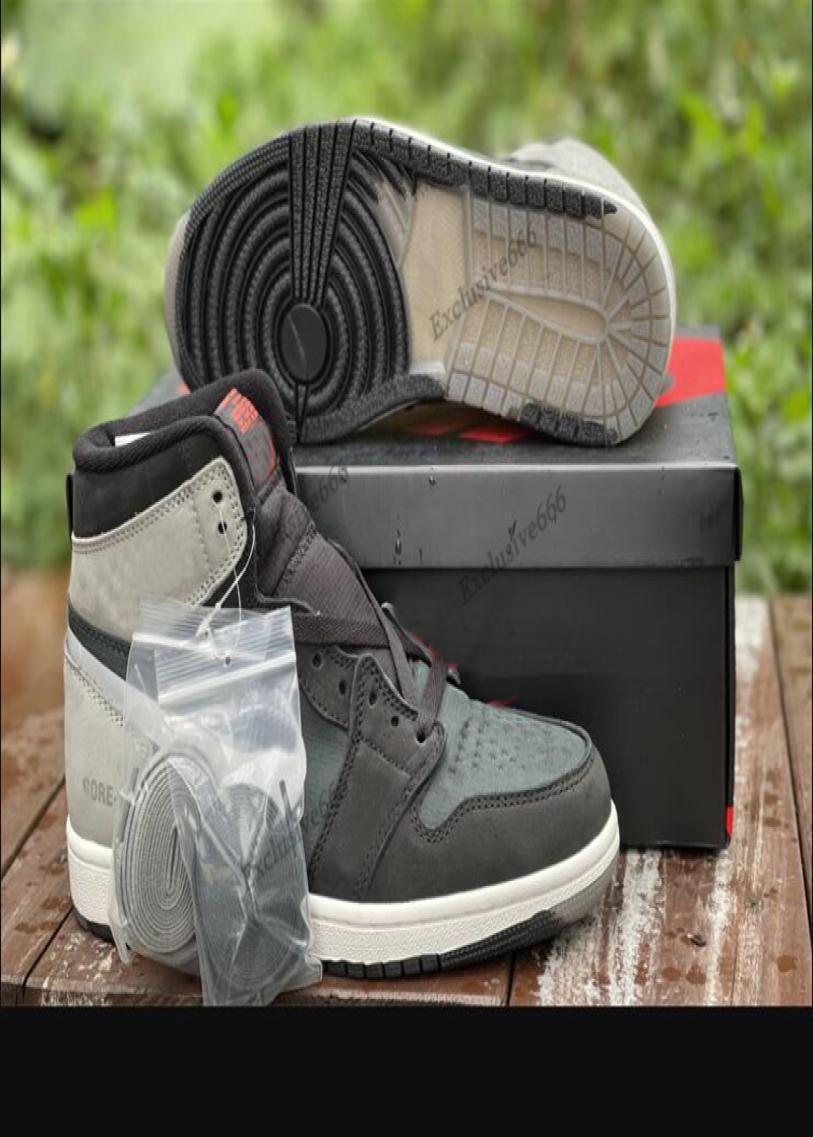 top Quality 1 Element GoreTex Mens Basketball Shoes womens 1s Black Chile RedParticle GreySail 3m Reflective outdoor Sneakers D