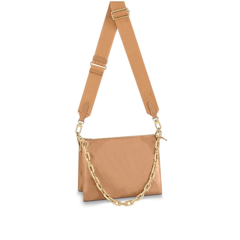 

Top Quality M57791 Vuittamins Cross Body Bag Coussin PM in Camel And Blue WOMEN Thick Chain Handbags Shoulder Bags Size 26 20 12cm2377
