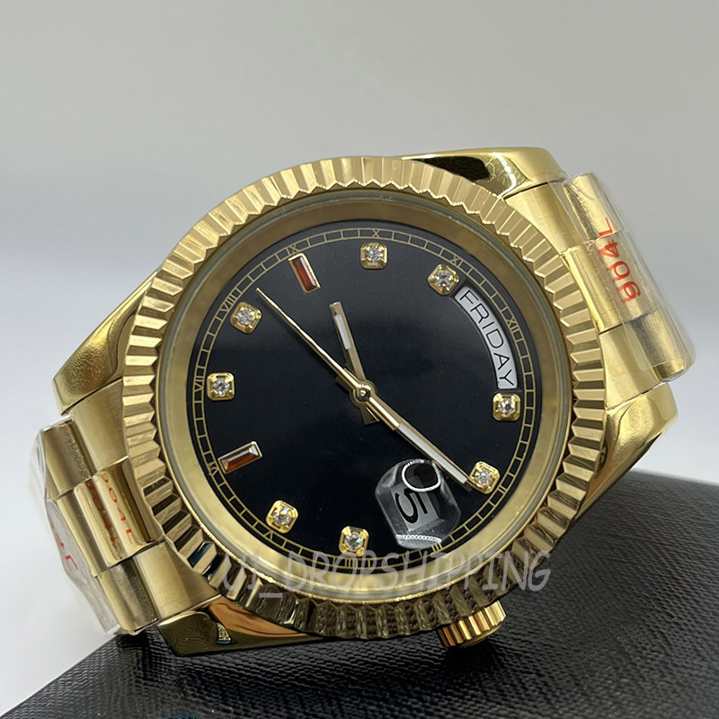 

mens automatic mechanical watches classic style 41mm full stainless strap pearl face gold watch sapphire super luminous wristwatches dropshipping, Tool