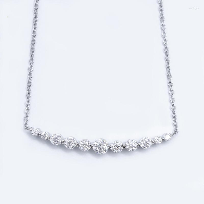 

Pendant Necklaces Trendy 925 Sterling Silver D Color VVS1 Moissanite Necklace For Women Jewelry Plated White Gold Pass Diamond Gift