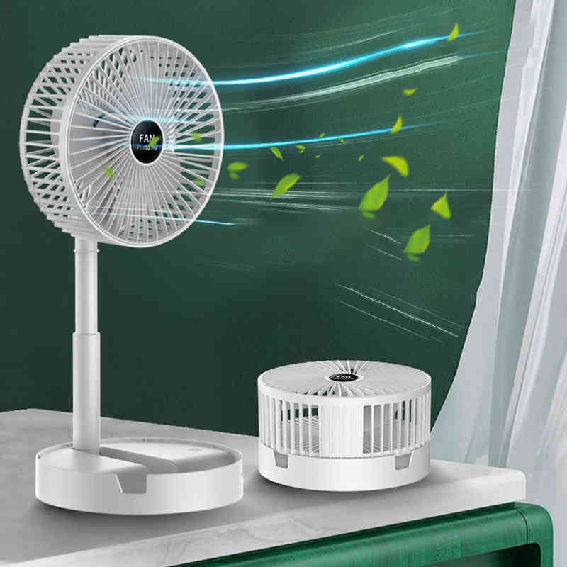 Electric Fans 3 Gear Portable USB Rechargeable Office Household Foldable Telescopic Low Noise Floor Standing Mini T220907-image-802571684