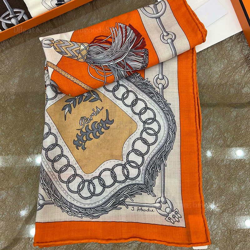 

Orange Scarf Wholesale Scarfs Joker Colorful Warm Silk Cashmere Large-size silk-screen square hand-curling Luxury Winter Classic shawl for women scarves designer