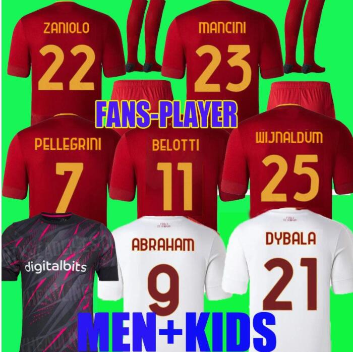 

22 23 DYBALA ROMA SOCCER JERSEYS home final Pastore Pellegrini Abraham 2022 2023 totti Zaniolo MANCINI KUMBULLA men kids kit FOOTBALL EL SHAARAWY Uniform rome, Blue