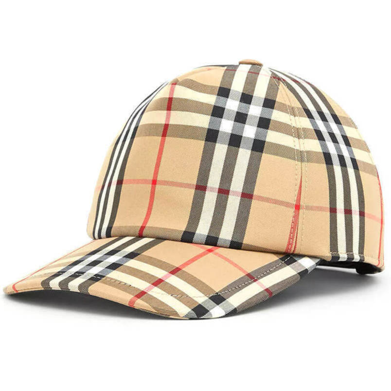 

Beige Burberys Unisex Hat burberys Mosaic Vintage Plaid Baseball Cap, Camel