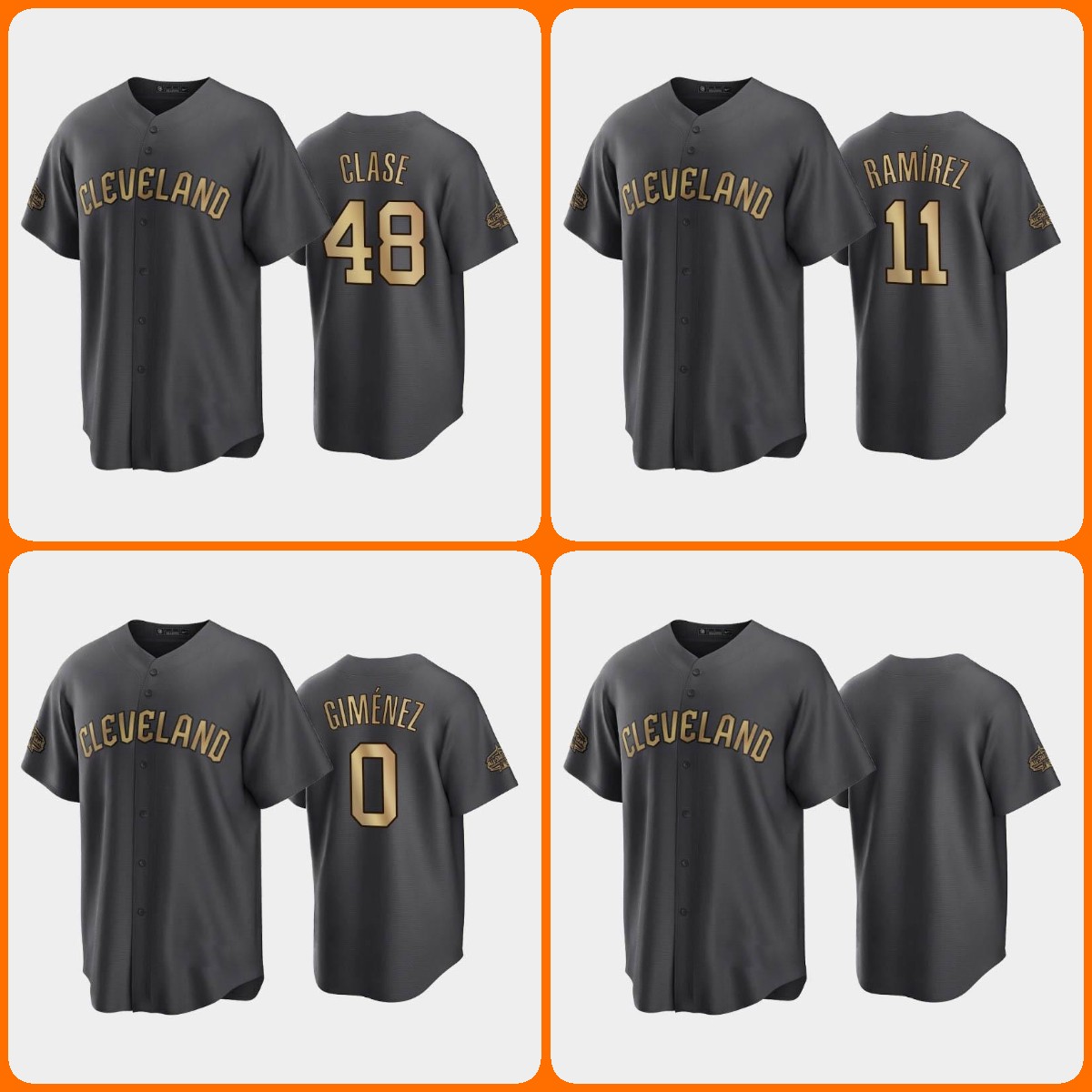 

Baseball Jersey Wholesale Custom Cleveland''Guardians''MEN 2022 All-Star AL Andres Gimenez #0 Emmanuel Clase #48 Jose Ramirez Women Youth Limited
