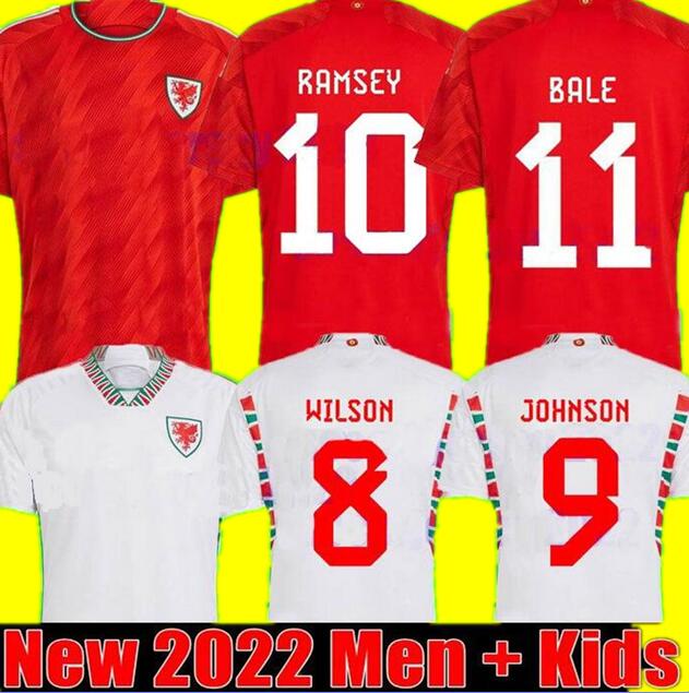 

2022 Wales Soccer Jerseys BALE WILSON ALLEN RAMSEY Mens 22 23 world National Team cup Rodon VOKES Home Football Shirt Adult kids kit Uniforms fans player version top