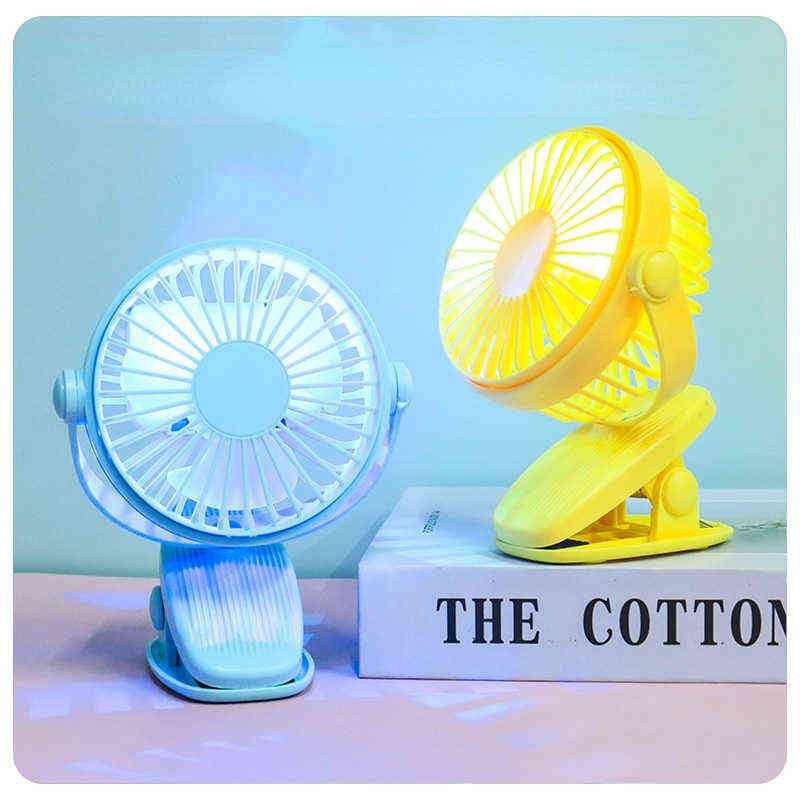 Electric Fans Portable Mini Fan Outdoors Tent Rechargeable Light Clip Wall Fan Student Learning Mute USB Bedroom Desk Fan T220907-image-802577449
