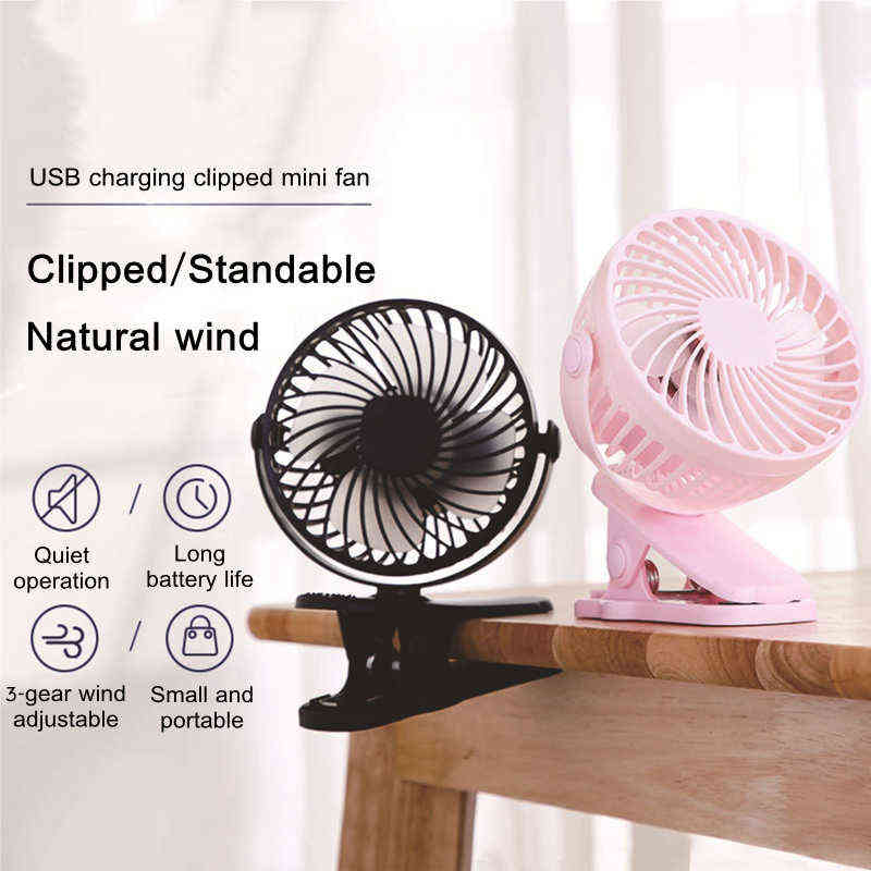 Electric Fans Wireless 2000mAh Desktop Clipped Fan Small Portable Air Conditioner 3-gear Wind Cooling Ventilator 360Rotatio for Bedroom Study T22-image-802576210