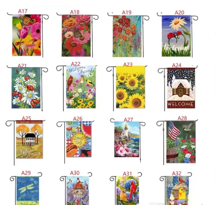 

Camping Garden flag courtyard Flags welcome yard Banner linen material 45x30CM