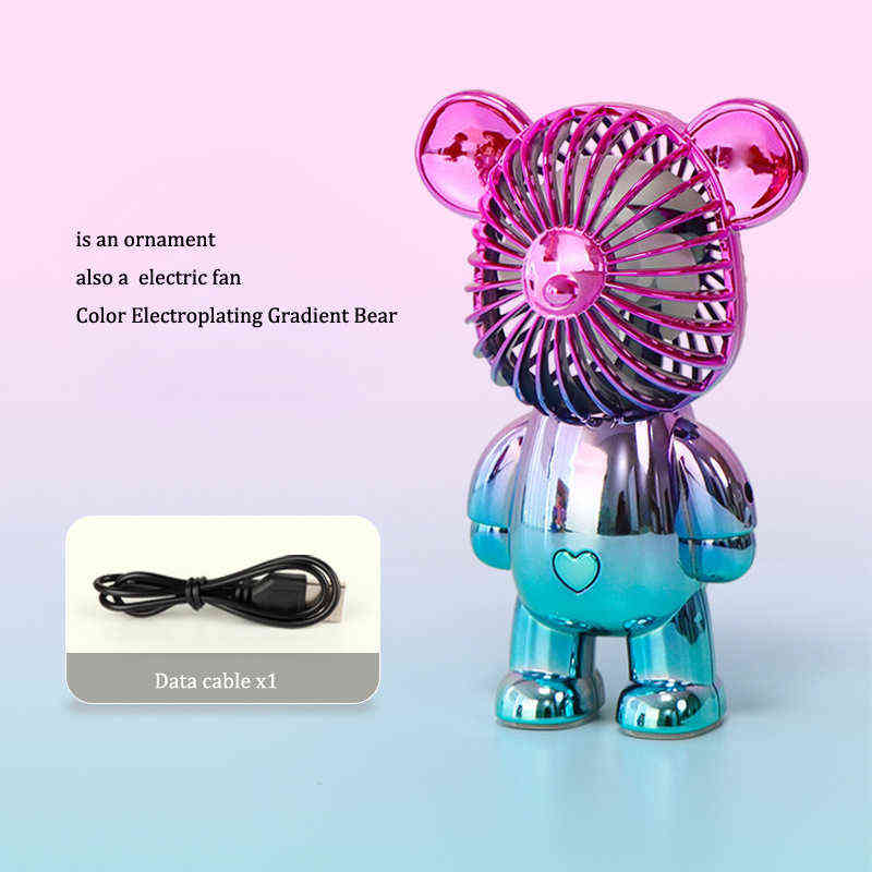 Electric Fans Mini Portable Fan USB Rechargeable Cooling Handheld Fan Three Speed Adjust Ventilador Violent Bear Electric Fan T220907-image-800522242