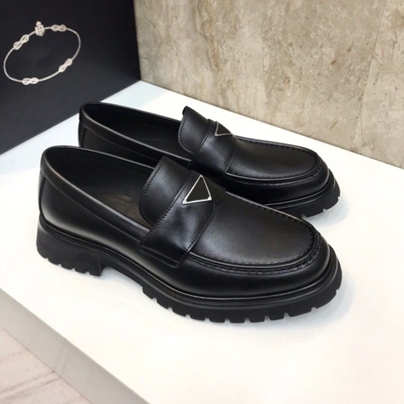 

Men Triple Black Leather Loafers Dress Shoes Penny Oxfords Gentleman Boat Sneakers Work Business Wedding Party Casual Flat Heels