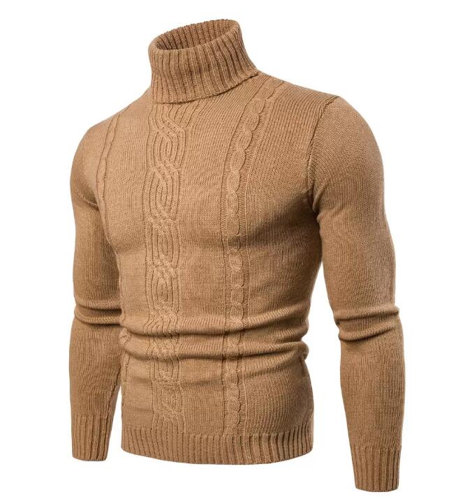Pull à col roulé de haute qualité Pull à col roulé en laine pour hommes Top Automne Printemps Hiver Pulls épais Gris clair Gris foncé Noir Kaki P