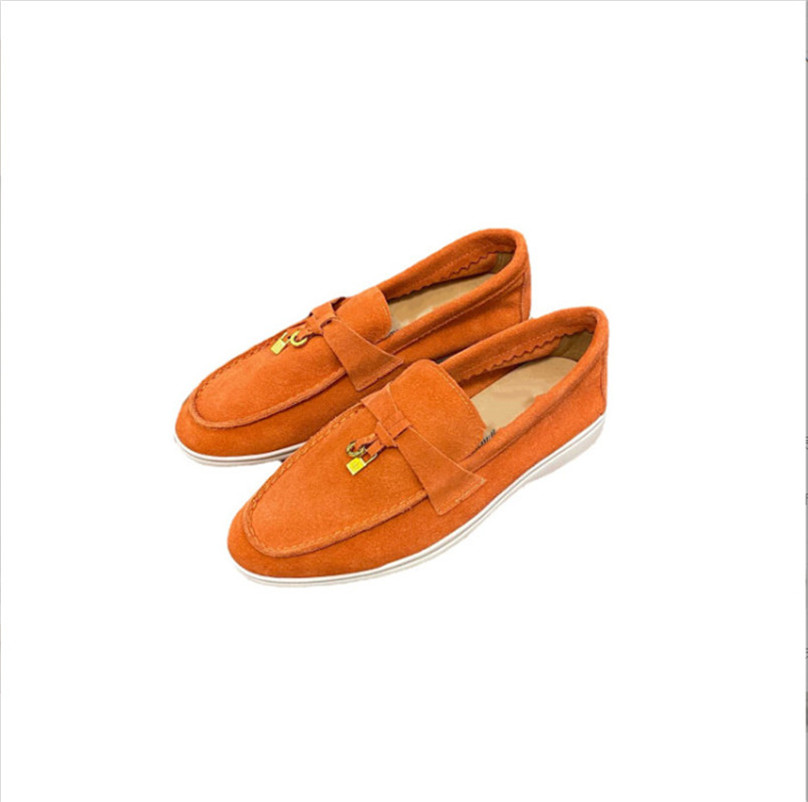 

Loafers Men Shoes Women Luxury Loro Dress Shoe British Style Suede Leather Summer Walk Light Princess Aisha General Solid Plus Size 35-45 9U33, Chocolate