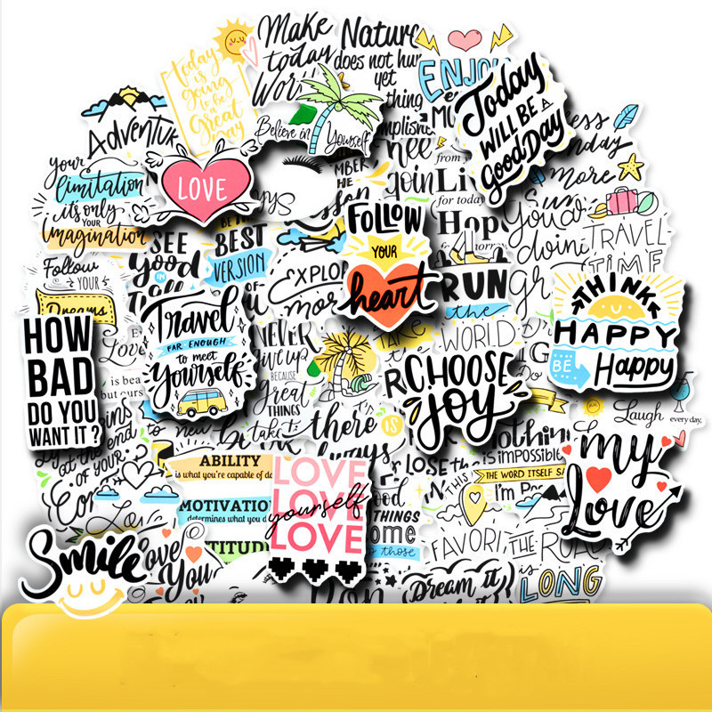 

50PCS Inspirational Stickers Mental Health Pack for Graffiti Stickers Water Bottle Laptop Skateboard Motorcycle Waterproof Decals, Multi colors