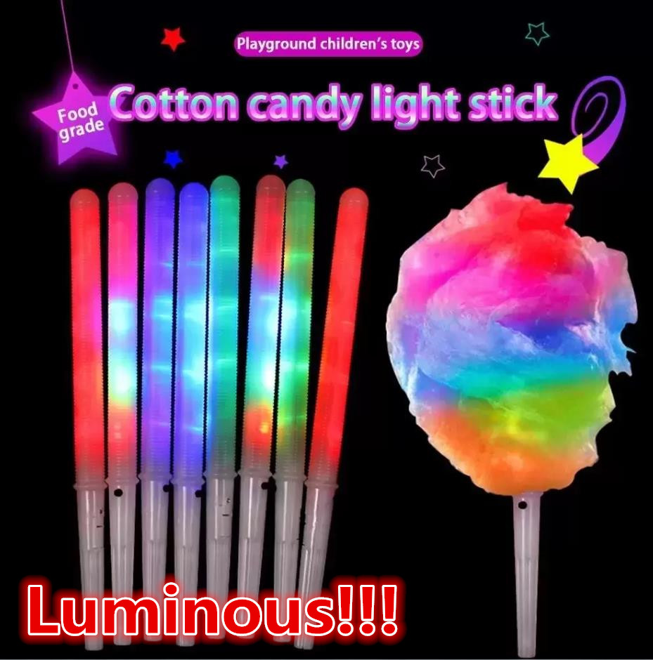 

Cotton Candy Light Cones Party Favor Colorful Glowing Luminous Marshmallow Cone Stick Halloween Christmas Supply Flashing Color FY5031