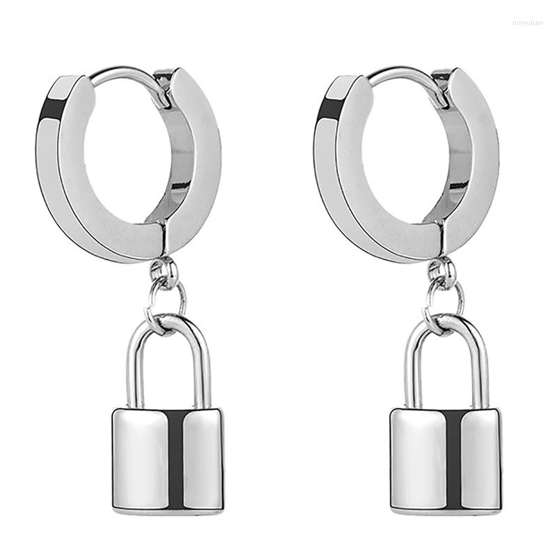 

Hoop Earrings Vintage Small Padlock For Women Custom Initial Dangle