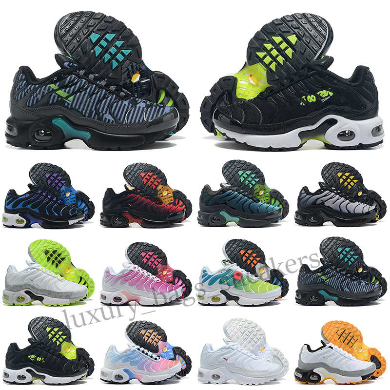 

TN Kids Shoes tn enfant Breathable Soft Sports Chaussures Boys Girls Tns Plus Sneakers Youth requin Trainers Size 28-35, Color 19