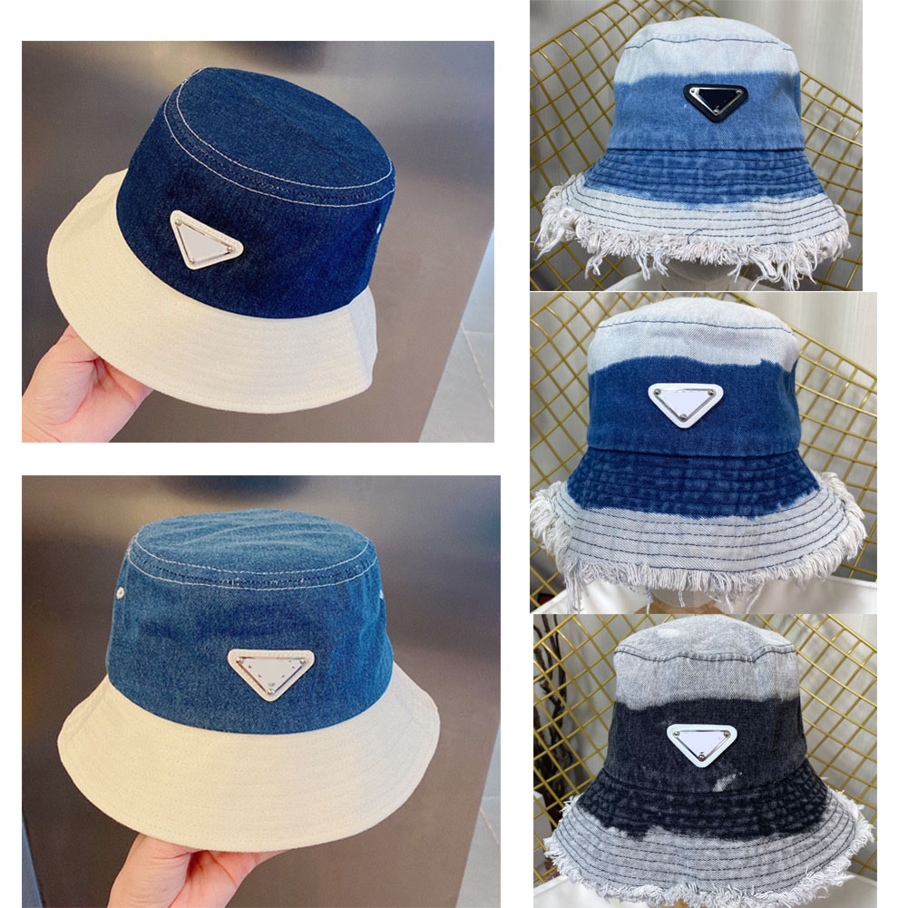 

5 color luxury wide brim hat designer bucket hats casquette trucker hat woman denim fitted cap cowboy bonnet beanie baseball caps snapbacks casual patchwork beanies, Multi