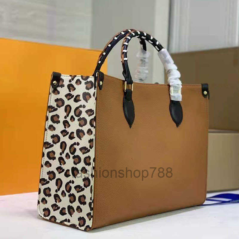 

Fashion womens bag High quality Match Leopard Print Large Capacity Shopping Bags Leather Messenger Tote Casual Plain Patchwork Handbag, 25cm-yellow