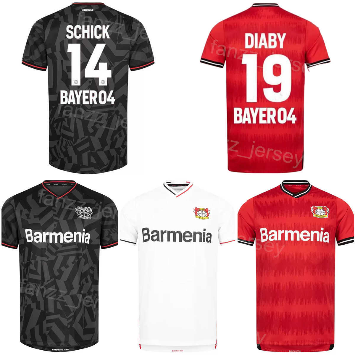 04 Bayer Leverkusen Soccer 19 Moussa Diaby Jerseys 22-23 Club 5 Mitchel Bakker 27 Florian Wirtz 1 Lukas Hradecky 20 Charles Aranguiz 14 Patrik Schic
