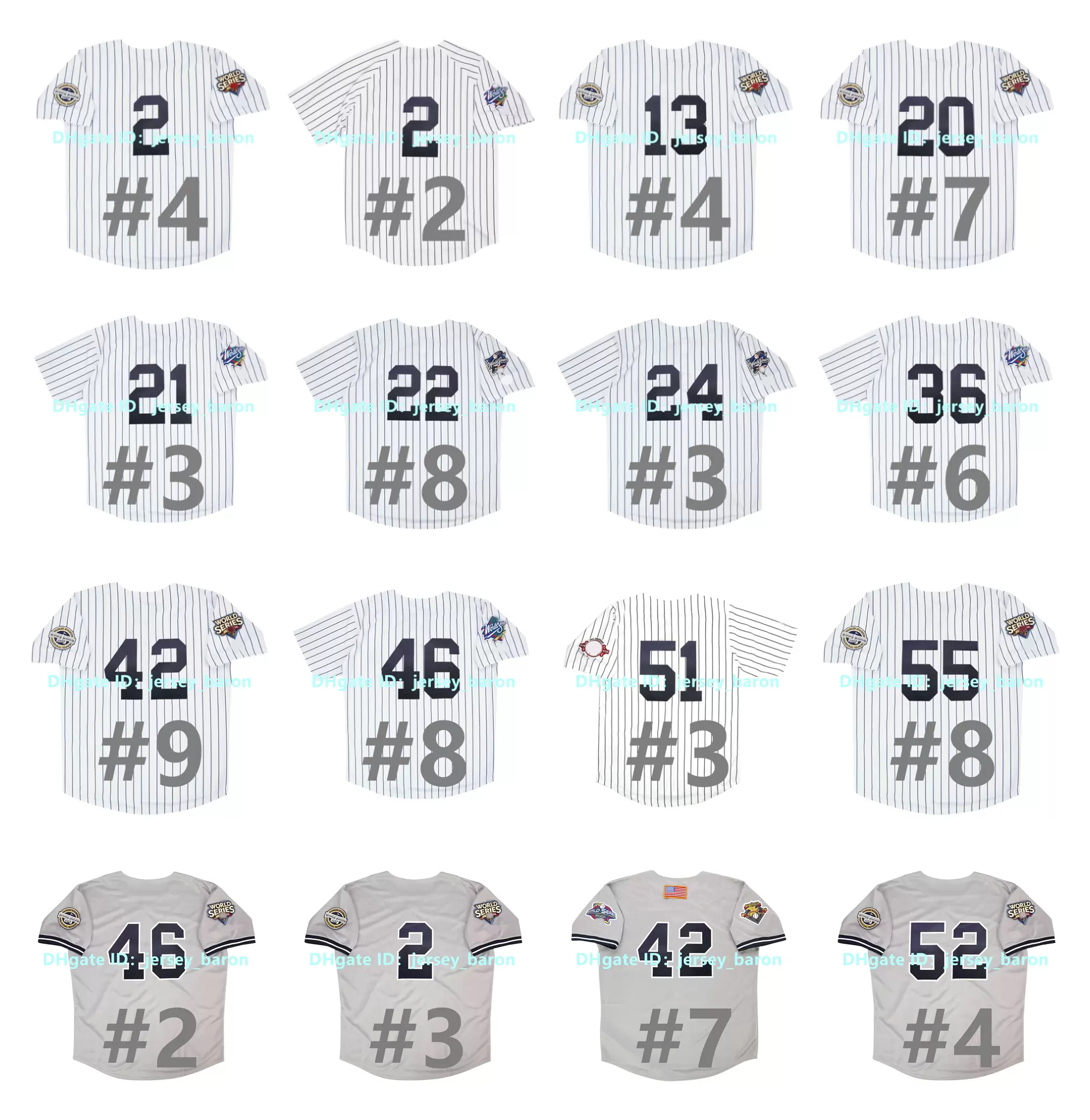 

1998 2009 World Series Yankees Baseball Jersey Derek Jeter Bernie Williams Mariano Rivera Roger Clemens Hideki Matsui Rodriguez Paul O'neill CC Sabathia Pettitte, As pic